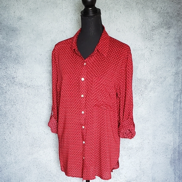 Grand & Greene Women's Red & Black Top Size L - Picture 14 of 14